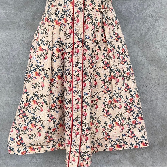 Petra Vanessie Cotton Blend Midi Floral & Tan Dress - AU 8 - Picture 7 of 13